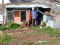 End of March 2009 - Just before we took over the allotment - Lindsay with taller friend